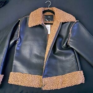 Cotton On Black and Tan Teddy Jacket